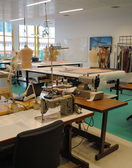 Sewing room and archive clothes. 