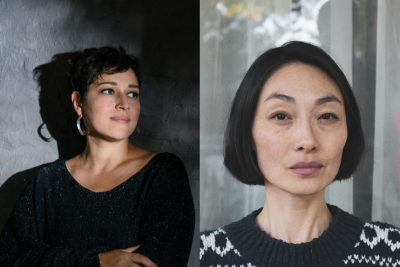 Two side by side headshots of artists.