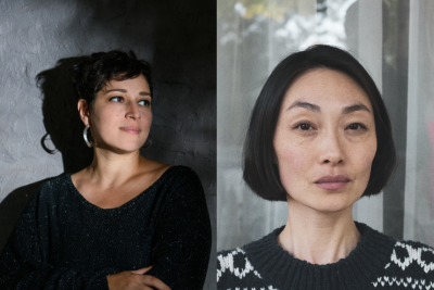 Two side by side headshots of artists.