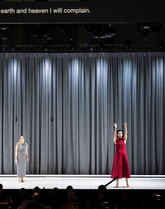 Two women on stage.
